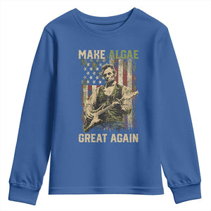 Make Algae Great Again Youth Sweatshirt Funny Lincoln Political Satire Humor TS14 Royal Blue Print Your Wear