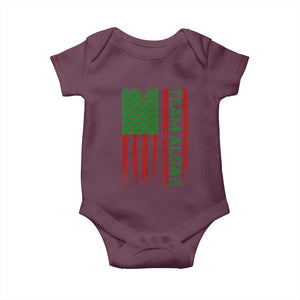 Team Algae Baby Onesie Funny Make Algae Great Again American Flag Political Meme TS14 Maroon Print Your Wear