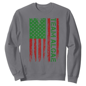 Team Algae Sweatshirt Funny Make Algae Great Again American Flag Political Meme TS14 S Charcoal Print Your Wear
