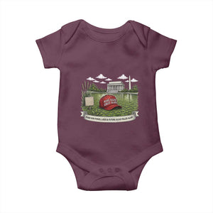 Make Algae Great Again Baby Onesie Funny Political Satire Humor TS14 Maroon Print Your Wear