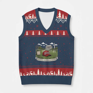 Make Algae Great Again V-Neck Knit Sweater Vest Funny Political Satire Humor TS14 Navy Red Print Your Wear