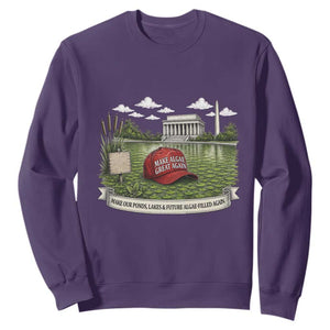 Make Algae Great Again Sweatshirt Funny Political Satire Humor TS14 Purple Print Your Wear
