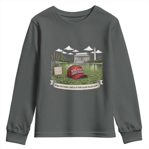 Make Algae Great Again Youth Sweatshirt Funny Political Satire Humor TS14 Dark Heather Print Your Wear