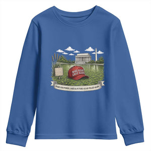 Make Algae Great Again Youth Sweatshirt Funny Political Satire Humor TS14 Royal Blue Print Your Wear