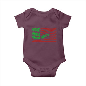 Make Algae Great Again Baby Onesie Funny Political Satire American Flag Meme TS14 Maroon Print Your Wear