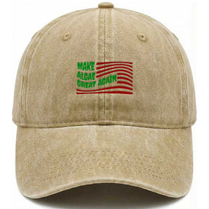 Make Algae Great Again Washed Cotton Baseball Cap Funny Political Satire American Flag Meme TS14 Print Your Wear