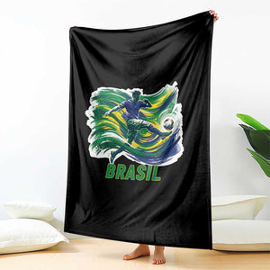 Brazil Soccer Fan Throw Blanket Brasil Flag Football Game Day Supporter TS14 Print Your Wear