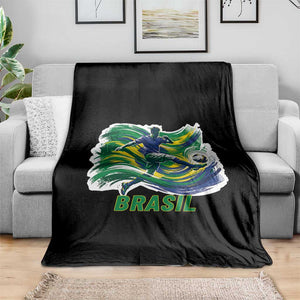 Brazil Soccer Fan Throw Blanket Brasil Flag Football Game Day Supporter TS14 Print Your Wear