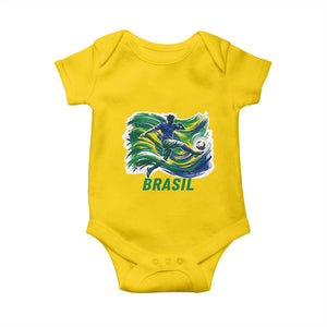 Brazil Soccer Fan Baby Onesie Brasil Flag Football Game Day Supporter TS14 Daisy Print Your Wear