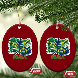 Brazil Soccer Fan Ceramic Ornament Brasil Flag Football Game Day Supporter TS14 Print Your Wear
