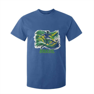 Brazil Soccer Fan T Shirt For Kid Brasil Flag Football Game Day Supporter TS14 Royal Blue Print Your Wear