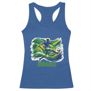 Brazil Soccer Fan Racerback Tank Top Brasil Flag Football Game Day Supporter TS14 Royal Blue Print Your Wear