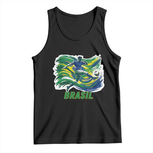 Brazil Soccer Fan Tank Top Brasil Flag Football Game Day Supporter TS14 Black Print Your Wear