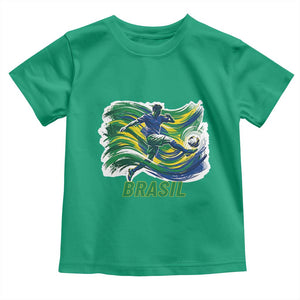 Brazil Soccer Fan Toddler T Shirt Brasil Flag Football Game Day Supporter TS14 Irish Green Print Your Wear