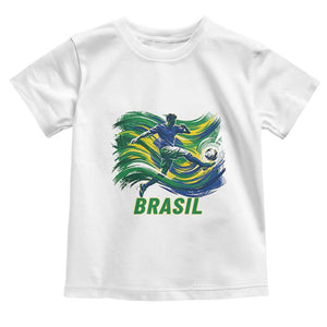 Brazil Soccer Fan Toddler T Shirt Brasil Flag Football Game Day Supporter TS14 White Print Your Wear