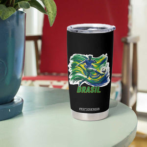 Brazil Soccer Fan Tumbler Cup Brasil Flag Football Game Day Supporter TS14 Print Your Wear