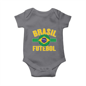 Brazil Soccer Football Fan Brasil Flag Baby Onesie TS14 Charcoal Print Your Wear