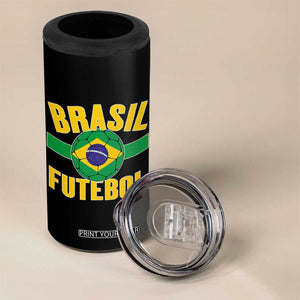 Brazil Soccer Football Fan Brasil Flag 4 in 1 Can Cooler Tumbler TS14 Print Your Wear