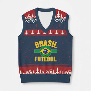 Brazil Soccer Football Fan Brasil Flag V-Neck Knit Sweater Vest TS14 Navy Red Print Your Wear
