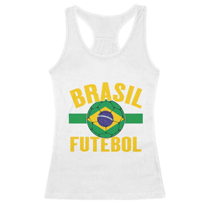 Brazil Soccer Football Fan Brasil Flag Racerback Tank Top TS14 White Print Your Wear