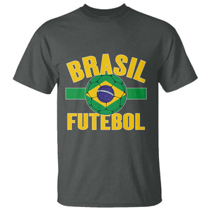 Brazil Soccer Football Fan Brasil Flag T Shirt TS14 Dark Heather Print Your Wear