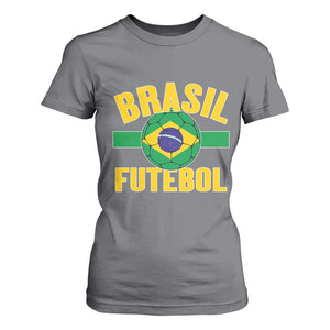 Brazil Soccer Football Fan Brasil Flag T Shirt For Women TS14 Charcoal Print Your Wear