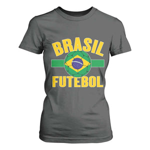 Brazil Soccer Football Fan Brasil Flag T Shirt For Women TS14 Dark Heather Print Your Wear