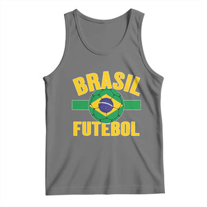 Brazil Soccer Football Fan Brasil Flag Tank Top TS14 Black Heather Print Your Wear