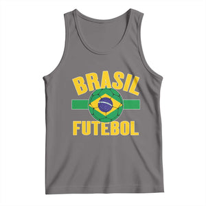 Brazil Soccer Football Fan Brasil Flag Tank Top TS14 Deep Heather Print Your Wear