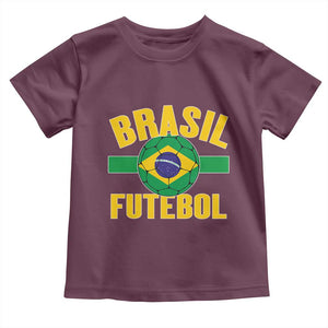 Brazil Soccer Football Fan Brasil Flag Toddler T Shirt TS14 Maroon Print Your Wear