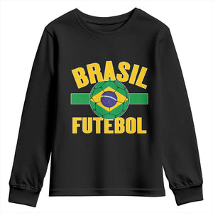 Brazil Soccer Football Fan Brasil Flag Youth Sweatshirt TS14 Black Print Your Wear