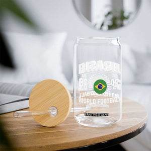 Brasil Flag Brazil Soccer Football Fan Glass Can TS14 Print Your Wear