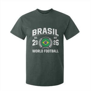Brasil Flag Brazil Soccer Football Fan T Shirt For Kid TS14 Dark Forest Green Print Your Wear