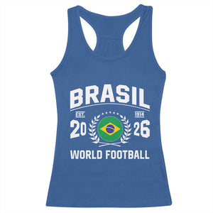 Brasil Flag Brazil Soccer Football Fan Racerback Tank Top TS14 Royal Blue Print Your Wear