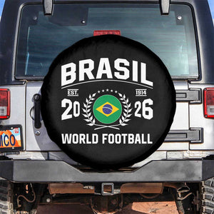 Brasil Flag Brazil Soccer Football Fan Spare Tire Cover TS14 No hole Black Print Your Wear