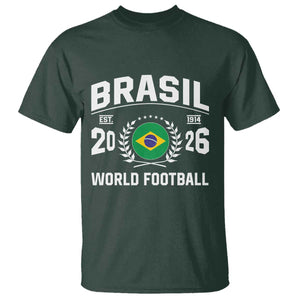 Brasil Flag Brazil Soccer Football Fan T Shirt TS14 Dark Forest Green Print Your Wear