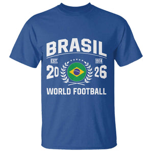 Brasil Flag Brazil Soccer Football Fan T Shirt TS14 Royal Blue Print Your Wear