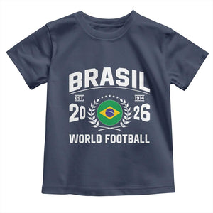 Brasil Flag Brazil Soccer Football Fan Toddler T Shirt TS14 Navy Print Your Wear