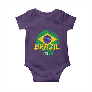 Brazil Soccer Fan Brasil Flag Baby Onesie Brazilian Football Game Day Supporter TS14 Purple Print Your Wear