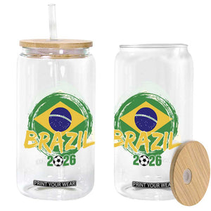 Brazil Soccer Fan Brasil Flag Glass Can Brazilian Football Game Day Supporter TS14 Print Your Wear