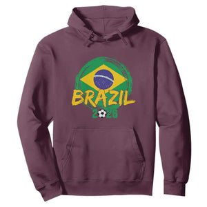 Brazil Soccer Fan Brasil Flag Hoodie Brazilian Football Game Day Supporter TS14 Maroon Print Your Wear