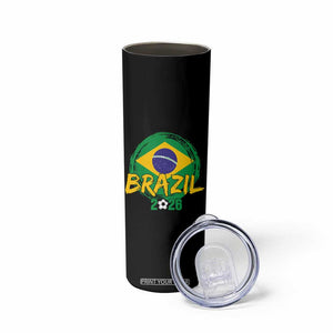 Brazil Soccer Fan Brasil Flag Skinny Tumbler Brazilian Football Game Day Supporter TS14 Print Your Wear