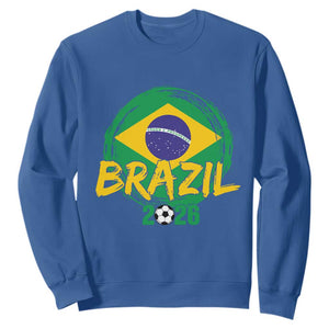 Brazil Soccer Fan Brasil Flag Sweatshirt Brazilian Football Game Day Supporter TS14 Royal Blue Print Your Wear
