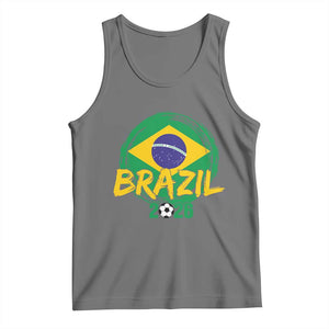 Brazil Soccer Fan Brasil Flag Tank Top Brazilian Football Game Day Supporter TS14 Black Heather Print Your Wear