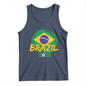 Brazil Soccer Fan Brasil Flag Tank Top Brazilian Football Game Day Supporter TS14 Navy Print Your Wear
