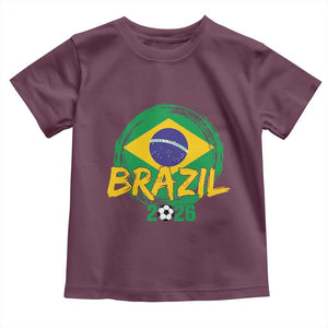 Brazil Soccer Fan Brasil Flag Toddler T Shirt Brazilian Football Game Day Supporter TS14 Maroon Print Your Wear
