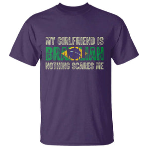 My Girlfriend is Brazilian Nothing Scares Me T Shirt Funny Boyfriend TS14 Purple Print Your Wear