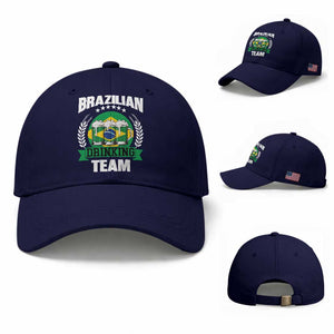 Brazil Drinking Team Baseball Cap Funny Brazilian Flag Beer Party Gift TS14 Baseball Cap Universal Fit Dark Blue Print Your Wear