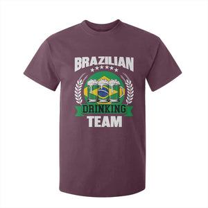 Brazil Drinking Team T Shirt For Kid Funny Brazilian Flag Beer Party Gift TS14 Maroon Print Your Wear