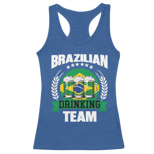Brazil Drinking Team Racerback Tank Top Funny Brazilian Flag Beer Party Gift TS14 Royal Blue Print Your Wear